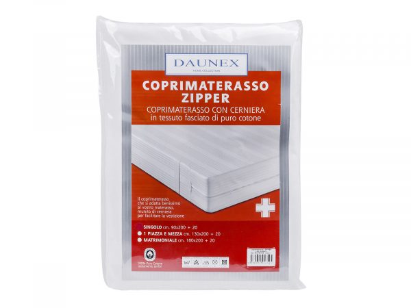 Coprimaterasso fasciato zipper con cerniera