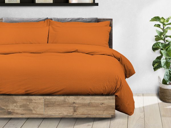 Parure copripiumino seersucker - tinta unita