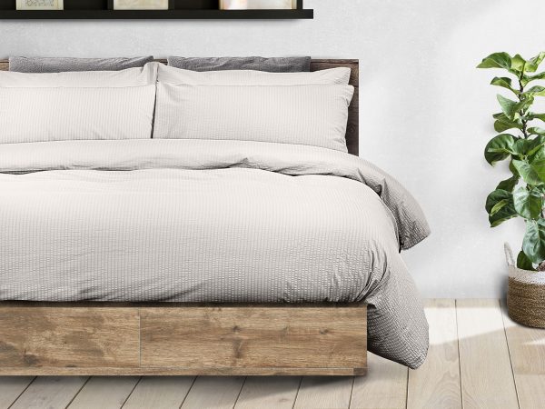 Parure copripiumino seersucker - tinta unita