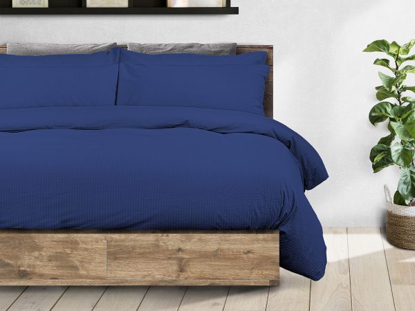 Parure copripiumino seersucker - tinta unita