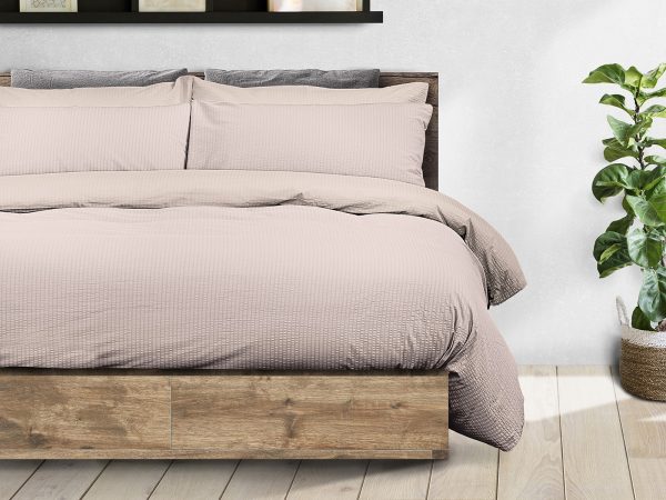 Parure copripiumino seersucker - tinta unita