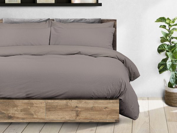 Parure copripiumino seersucker - tinta unita