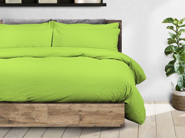 Parure copripiumino seersucker - tinta unita