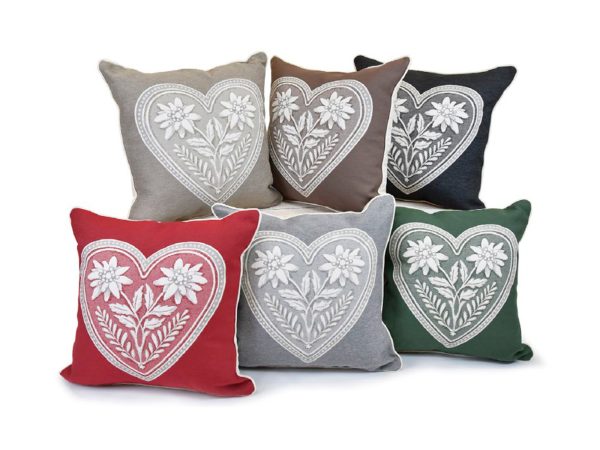 Cuscino stella alpina cuore c/interno