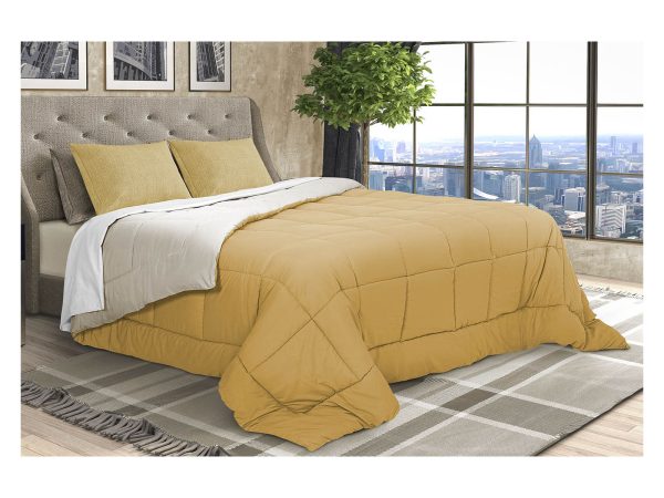 Trapunta microfibra - ocra/lino